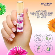 Blossom Roll on Lip Gloss, Scented Clear High Shine Moisturizing Lip Oil, Non Sticky, Infused with Real Flowers, Made in U...