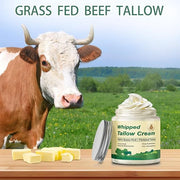 Beef Tallow for Skin, Organic Grass Fed Whipped Beef Tallow Moisturizer Nourishes and Hydrates the Skin, Natural Unscented...