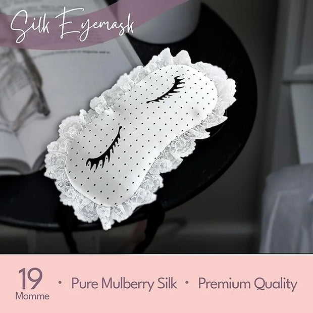 CELESTIAL SILK 100% Silk Sleep Mask for Women with Silk Covered Elastic Strap, Eye Mask for Sleeping (One Size, Charming L...