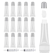 AMORIX 50PCS Matte Silver Lip Gloss Tubes 10ml Empty Lip Gloss Containers Lip Balm Tubes Refillable Cosmetic Squeeze Tubes...