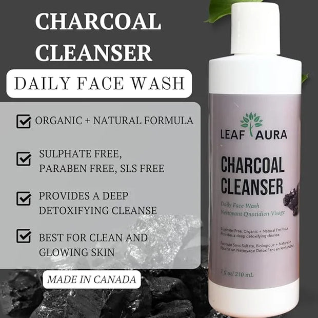 Skin Care Products Combo (5 Items) - Comes With Charcoal Cleanser, Grapefruit Cleanser, Vitamin C Serum, Hyaluronic Acid, ...