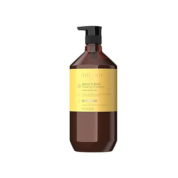 Theorie Monoi and Buriti Glossing Shampoo - Hydrate & Shine - Suited for Coarse and Dry Hair - Protects Color & Keratin Tr...