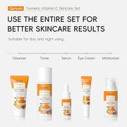 Skin Care Set, Turmeric Vitamin C Skincare 5PCS - Beauty Skin Care for Teens, Facial Skin Care Routine Set Kit, Improve Da...