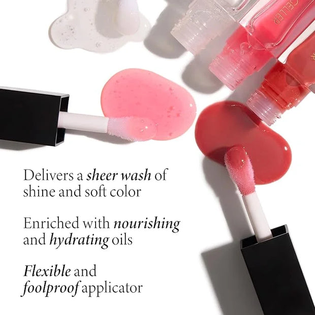 LAURA GELLER NEW YORK Fine Shine Glossy Lip Oil, Sweet Pink - Hydrating Squalane - Sheer Pink Lip Gloss - Product Image