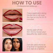 Matte Lip Gloss Stain-Peel Off Lip Liner Tattoo, Delicate Pink Lip Tint，Long Lasting Peel Off Lip Stain, Waterproof Transf...
