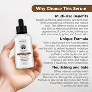 Caffeine Eye Serum for Face and Skin, Hydrating Solution, Reduces Dark Circles, Puffiness & Fine Lines, Moisturizing - Pro...