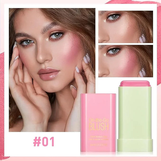 Blush Stick for Cheeks - Cream Makeup Blush Wand, Solid Moisturizer Stick for Cheeks Tint, Natural Blendable Waterproof Ko...