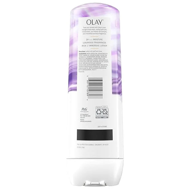 Olay Body Wash for Women, Indulgent Moisture, 24hr Moisturizing & Nourishing Formula, Infused with Vitamin B3 Complex, Lux...