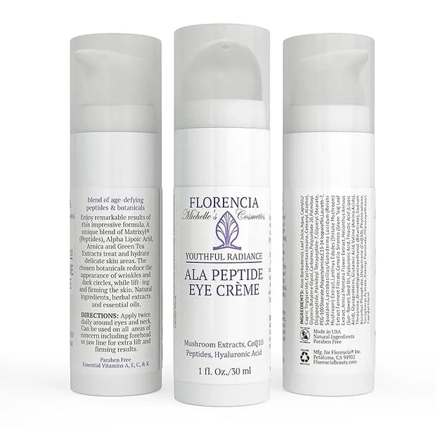 Florencia ALA Peptide Eye Cream - Anti-Aging Repair for Wrinkles, Fine Lines, Dryness - Hydrating, Nourishing, Firming, Mo...