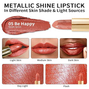 Oulac Coral Orange Lipstick for Women with Metallic 3D Shine Lightweight Hydrating Formula, High Impact Lip Color, Vegan B...