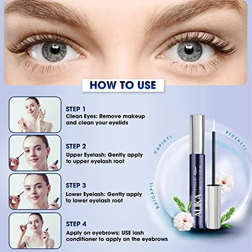 ALIKA Eyelash Growth Serum for Women – Natural & Prostaglandin-Free Lash and Brow Enhancer with Redensyl, Peptides & Bioti...