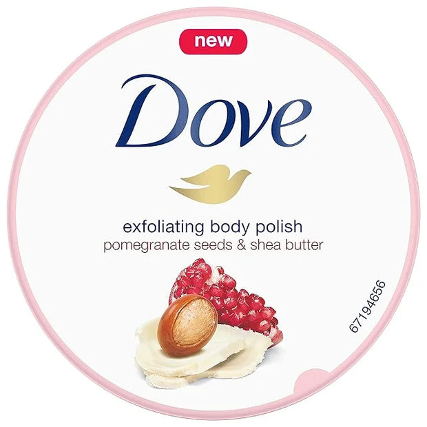 Dove Exfoliating Body Polish Scrub For Silky, Soft Skin Pomegranate & Shea Butter Body Scrub Exfoliates and Provides Lasti...