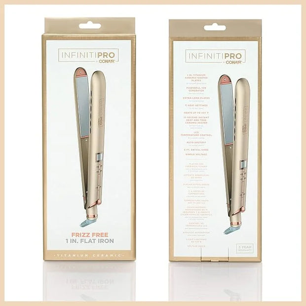 INFINITIPRO BY CONAIR Frizz Free Titanium Ceramic Flat Iron, 1-inch - Product Image