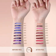 Matte Lip Gloss Peel Off Masque - Peel Off Lip Stain Tattoo, Chestnut Brown Peel Off Lip Tint，Long Lasting Waterproof Tran...
