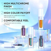 MAKI YIKA 3Pc Glitter Eyeshadow Liquid Multichrome Eyeshadows Long Lasting, Metallic Chameleon Eye Shadow Smudgeproof Holo...