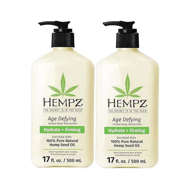 Hempz Age Defying Body Moisturizer, 17 Fl Oz, 2 Pack Bundle - Daily Herbal Moisturizer, Shea Butter Anti-Aging - Body Loti...