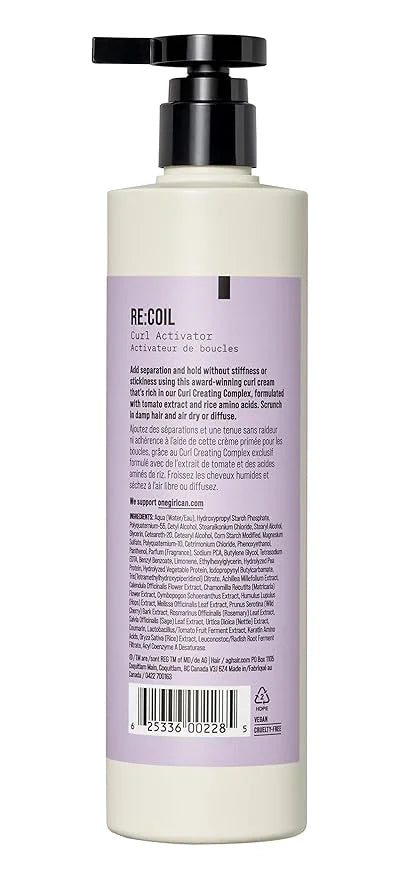 AG Care Re:Coil Curl Activator Curl Cream with Keratin Amino Acids - Ultra-Nourishing Curly Hair Cream for Defined, Health...