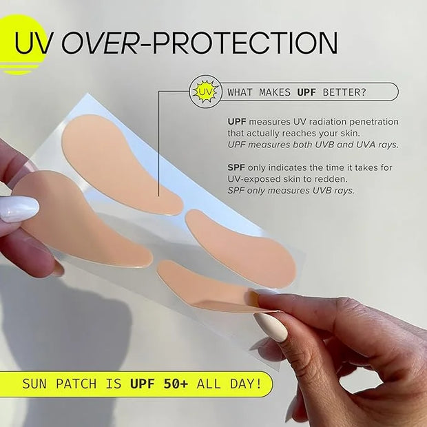 Reusable Under Eye Sunblock Patches, 100% Silicone Sunscreen Under Eye Patches for UV Protection, Face Stickers with UPF 5...