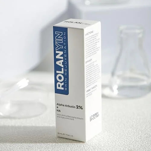 ROLANYIN Alpha Arbutin 2% + HA Facial Serum Reduces Dark Spots Uneven Tone Deep Hydration Anti Aging Skin Repair and Textu...