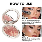 Baked PRO Blush. Brighten Lighting Highly Glow Marbleized Blush. Lightweight Shimmery Satin Face Makeup. Cruelty-Free. Sha...