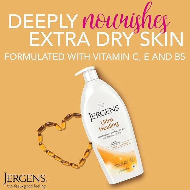 Jergens Ultra Healing Dry Skin Lotion, Hand and Body Moisturizer for Quick Absorption into Extra Dry Skin with Hydralucenc...
