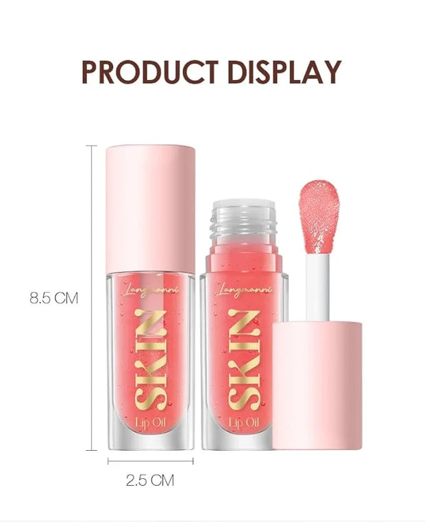2Pack Big Brush Head Hydrating Lip Glow Oil Plumping Lip Tint, Hydrating Lip Gloss Tinted Lip Balm Transparent Lip Care, L...