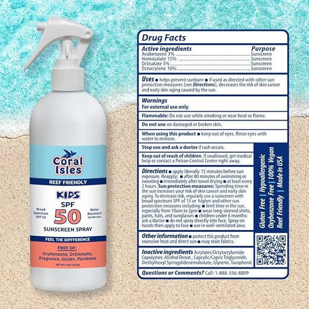 KIDS Rocky Mountain Sunscreen SPF 50 Liquid Spray | Broad Spectrum UVA/UVB Protection | Hawaii 104 Reef Act Compliant (Oxy...