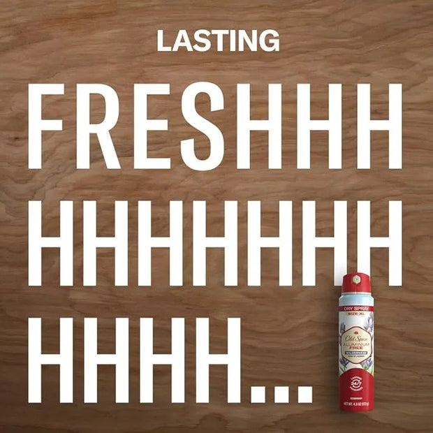 Old Spice Aluminum Free Dry Spray Men's Deodorant, 24/7 Odor Protection, Wilderness Scent of Lavender, 4.3oz (Pack of 3) -...