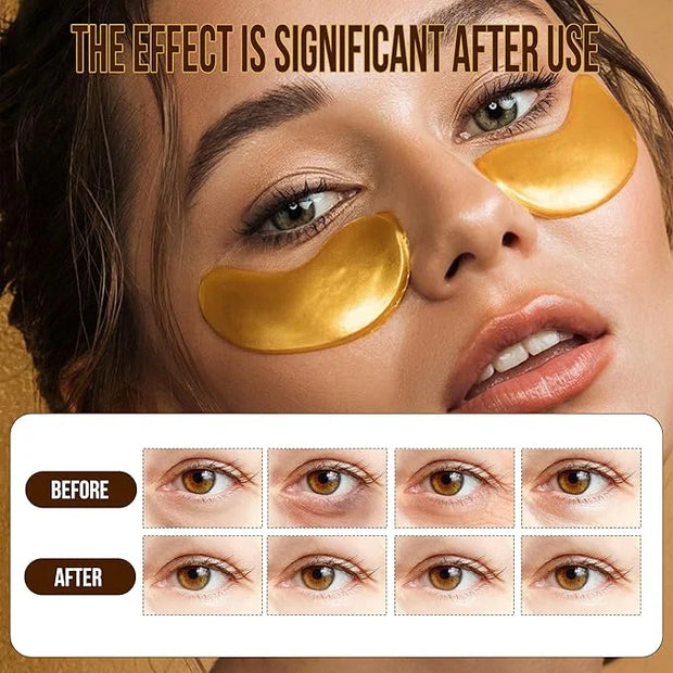 GEMERRY Under Eye Patches 60 Pcs - 24K Gold Under Eye Patches for Puffy eyes, Dark Circles, and Smooth Wrinkles, Perfect G...
