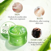Aloderma Organic Aloe Vera Gel for Body Made within 12 Hours of Harvest, 96% Pure Aloe Vera Gel for Skin, Scalp, & Hair, S...