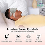 LivaClean 24 Steam Eye Mask for Dry Eyes, Dark Circles & Puffiness, Warm & Self Heating, Ear Hooks to Stay On, Lavendar, C...
