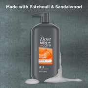 DOVE MEN + CARE 2-in-1 Shampoo + Conditioner Thick + Strong for Fortifying Hair from Root to Tip, with Calcium, 31 oz - Pr...