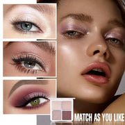 Kaely Powder Eyeshadow Quad, Pearl Mauve Glitter Shimmer Eyeshadow Palette Makeup, Neutral Eye Shadow Palette for Older Wo...