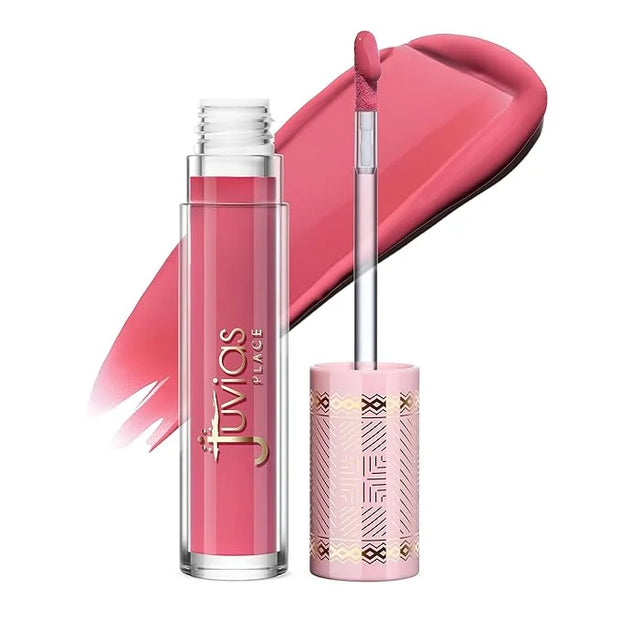 Juvia's Place Smoothie Lip Gloss Pink Melon - Hydrating Cream Lipgloss with Pink & Mauve Tones - Non Sticky Plumping Gloss...
