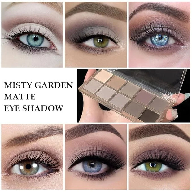evpct 10 Colors Matte Nude Eye Shadow Palette Makeup for Older Women, Nude Brown Pink Cocoa Taupe Mauve Neutral Matte Crea...