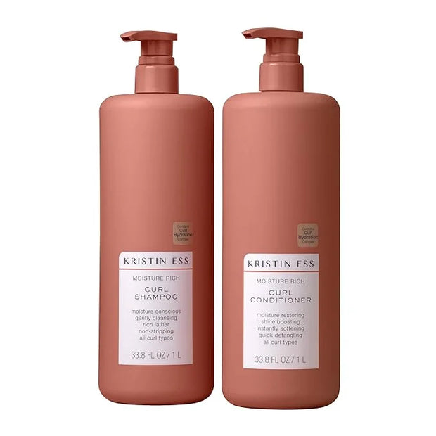 Kristin Ess Hair Curl Shampoo and Conditioner Set for Curly Hair - Moisturizing, Anti Frizz, Silicone Free Shampoo and Con...