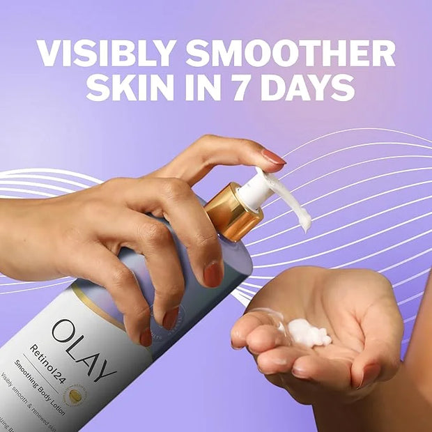 Olay Body Lotion for Women, Smoothing with Retinol Serum, Visibly Smoother Skin, 24hr Moisture & Hydration, Fast Absorbing...