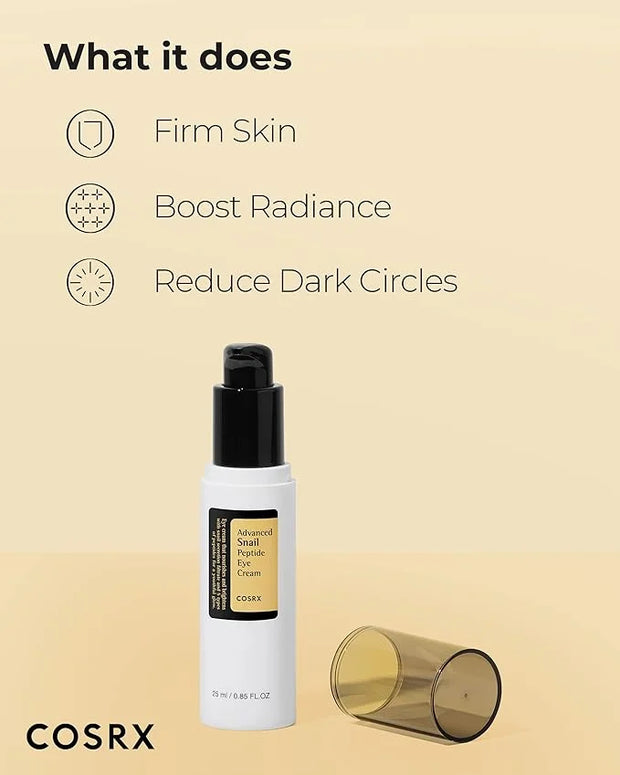 COSRX Snail Mucin Peptide Under Eye Cream, 0.84 fl oz, 73.7% Snail Mucin and Niacinamide, Eye Care, Eye Cream Anti Aging, ...