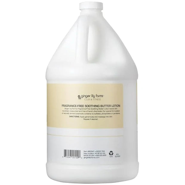 Ginger Lily Farms Club & Fitness Soothing Butter Lotion for Dry Skin, 100% Vegan & Cruelty-Free, Fragrance Free, 1 Gallon ...