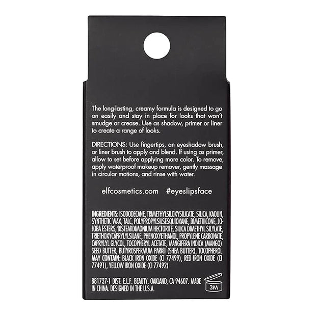 e.l.f. No Budge Cream Eyeshadow, 3-in-1 Eyeshadow, Primer & Liner With Crease-Resistant Color & Stay-Put Power, Vegan & Cr...