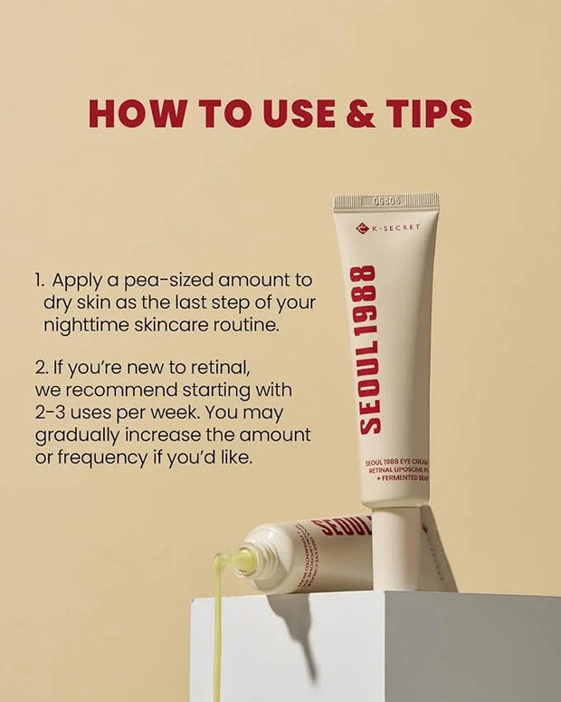 KSECRET SEOUL 1988 Eye Cream : Retinal Liposome 4% + Fermented Bean, 30ml/1.01 fl.oz. - Product Image