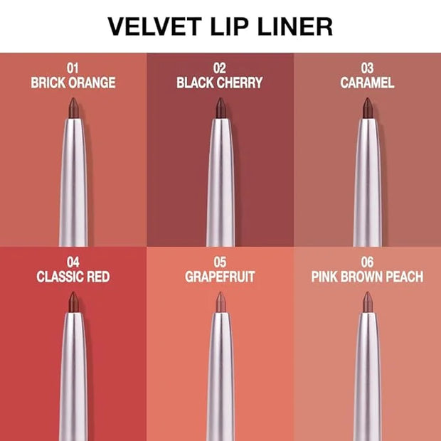 evpct Silky Smooth Lip Liner Pencil Retractable, Cherry Red Lip Liner Creamy Long-Lasting Formula for Precision Contouring...