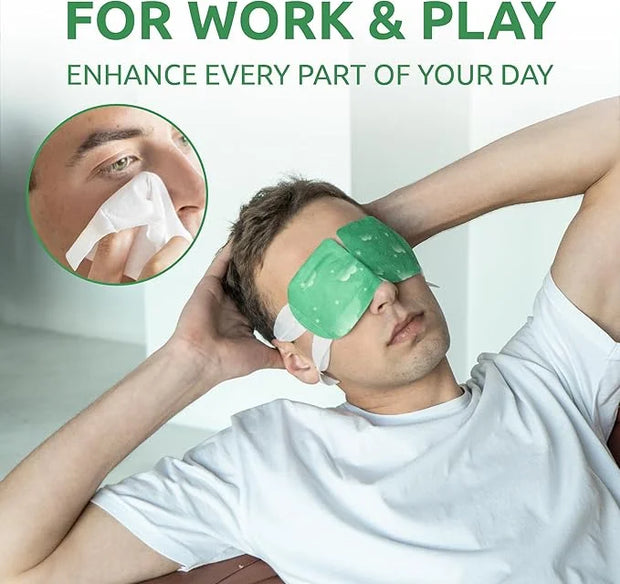 Steam Eye Mask for Dry Eyes with 5 Eyelid Cleansing Wipes, Self Heating Eye Compress for Dry Eyes, Soothe and Relax with 4...