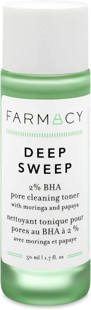Farmacy 2% Salicylic Acid Toner for Face - Deep Sweep Gentle BHA Exfoliant for Oily Skin - Refines Texture with Papaya Enz...