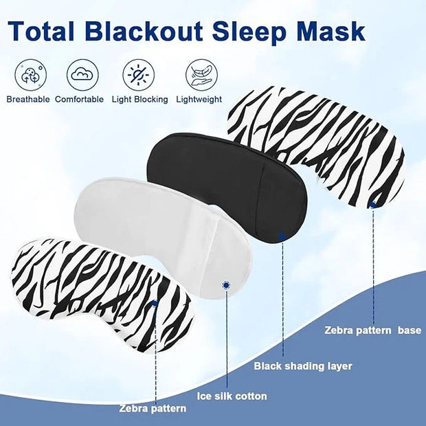 Sleep mask w/Cooling Gel Eye Mask, 2Packs Heated Eye Mask for Sleeping, Reusable Ice Silk Blackout Eye Cover Sleeping Mask...