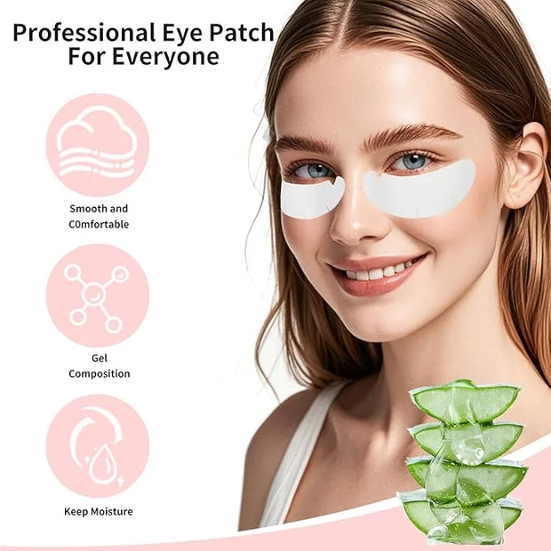 myaokue-up 102 pcs Natural Hydrogel Eye Gel Pads V- Shape Collagen and Aloe Vera Patches for Under Eyes Premium Eye Mask B...
