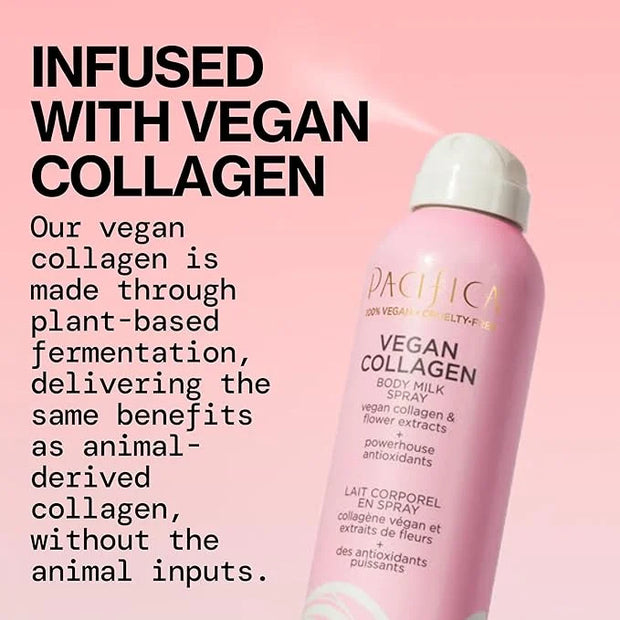 Pacifica Spray Lotion for Body - Vegan Collagen Body Milk Spray – Hydrating Moisturizer Mist Fast-Absorbing Instantly Hydr...