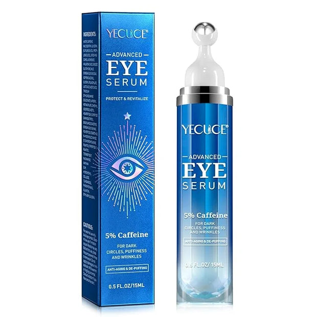 Eye Serum for Dark Circles and Puffiness, Under Eye Serum with 5% Caffeine Anti Aging Smooths fine lines and wrinkle appea...
