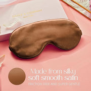 Grace & Company Silky Satin Eye Mask for Women - Premium Brown Satin Silk Sleep Mask - Hydrating, Ultra Soft & Lightweight...