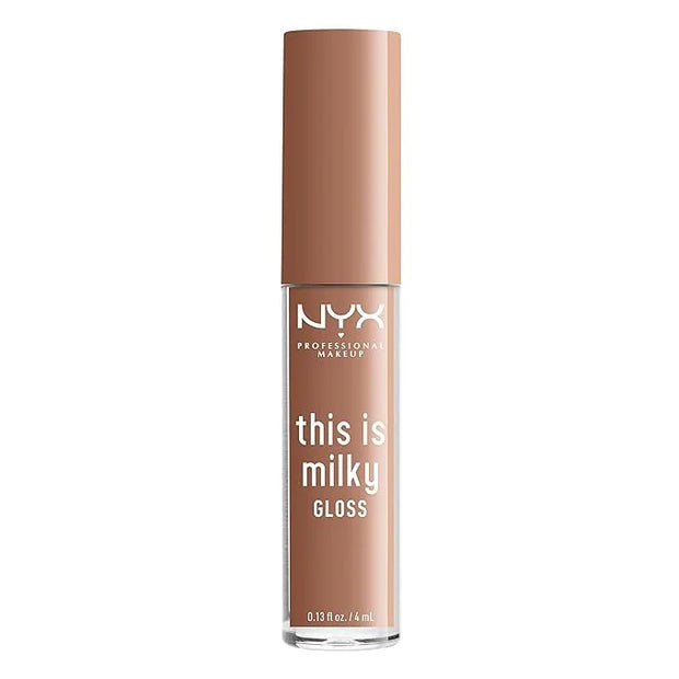 NYX PROFESSIONAL MAKEUP This Is Milky Gloss, Vegan Lip Gloss, 12 Hour Hydration - Cookies & Milk (Cool Beige Nude) - Produ...